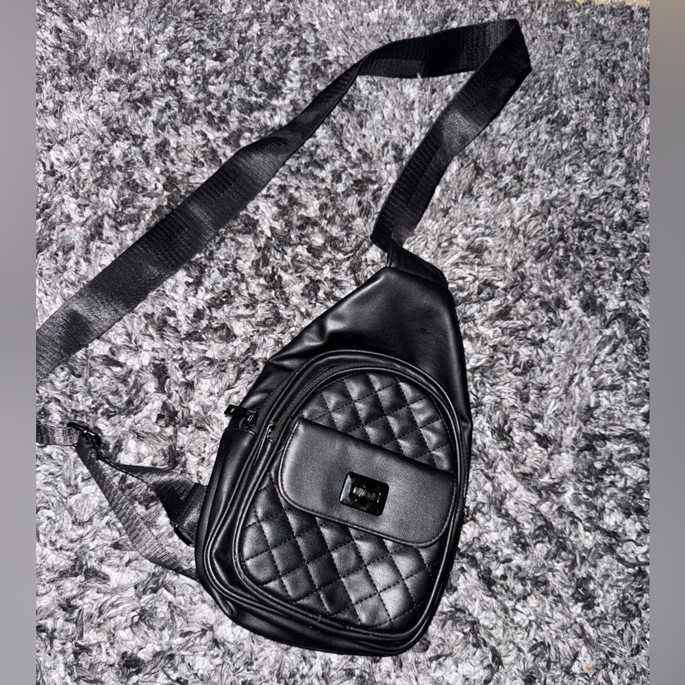 Black Quilted Crossbody Bag